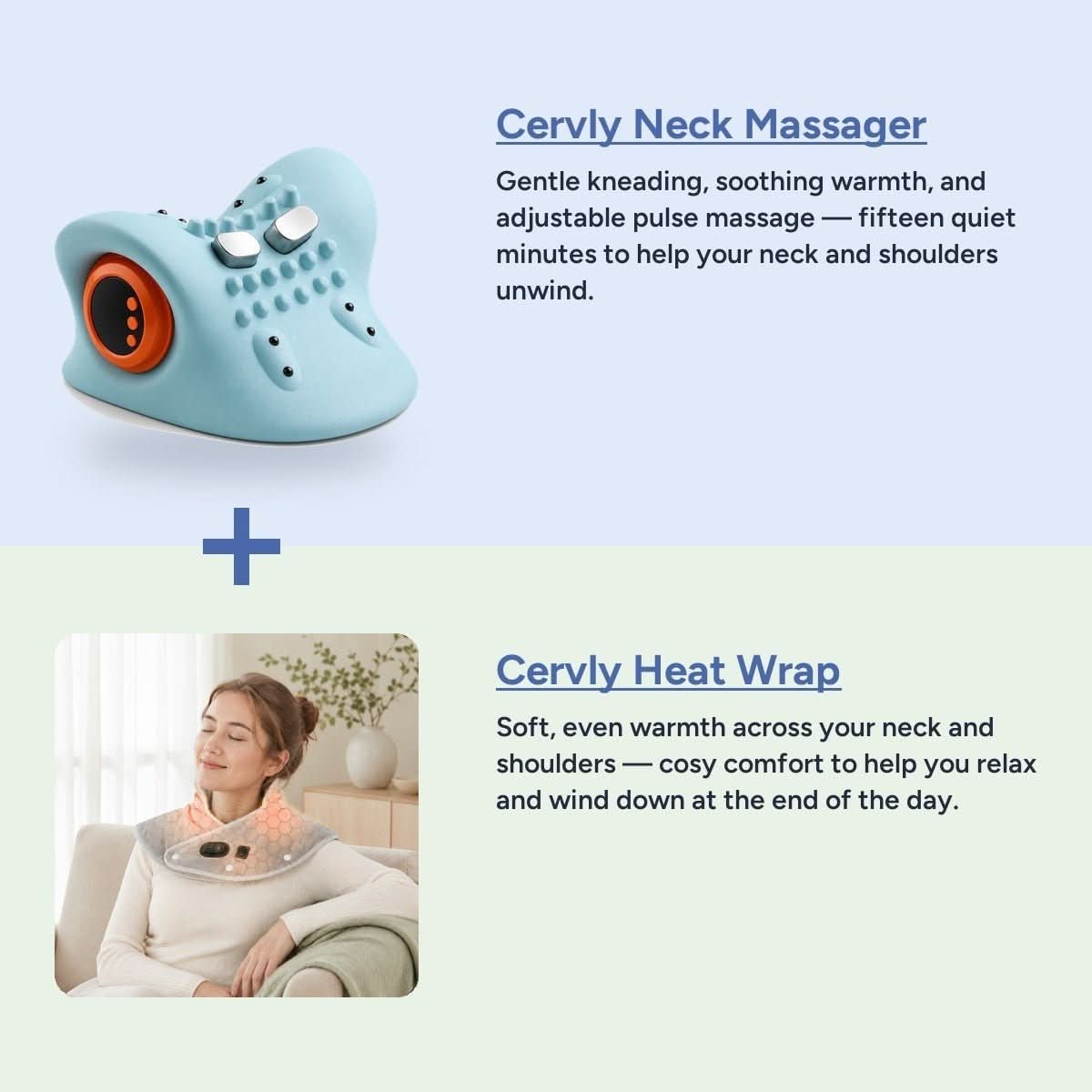 The Complete Calm Set — Cervly Neck Massager + heated Cervly Heat Wrap
