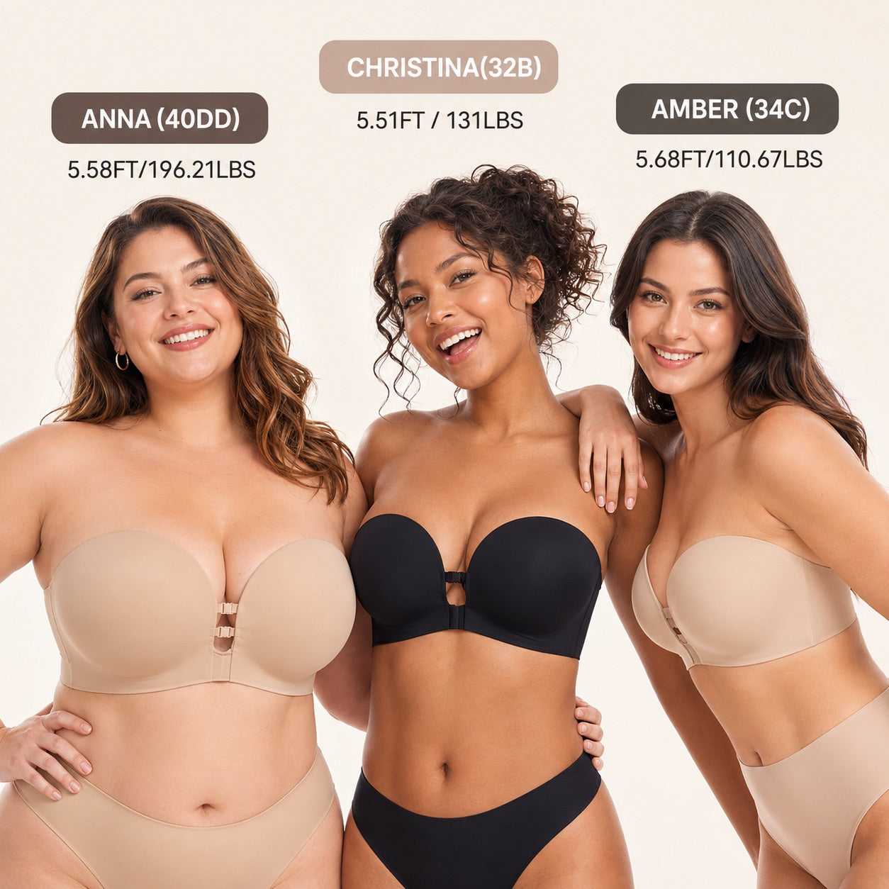 Cervly™ Strapless Front Closure Bra