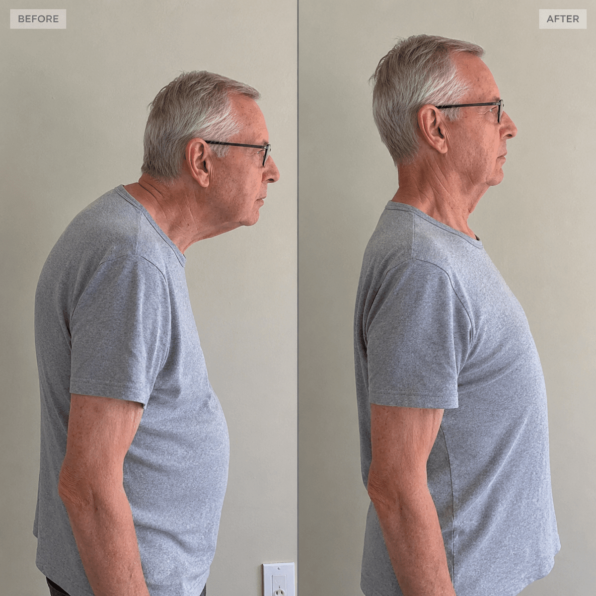 Same person, before and after eight weeks of the daily reset